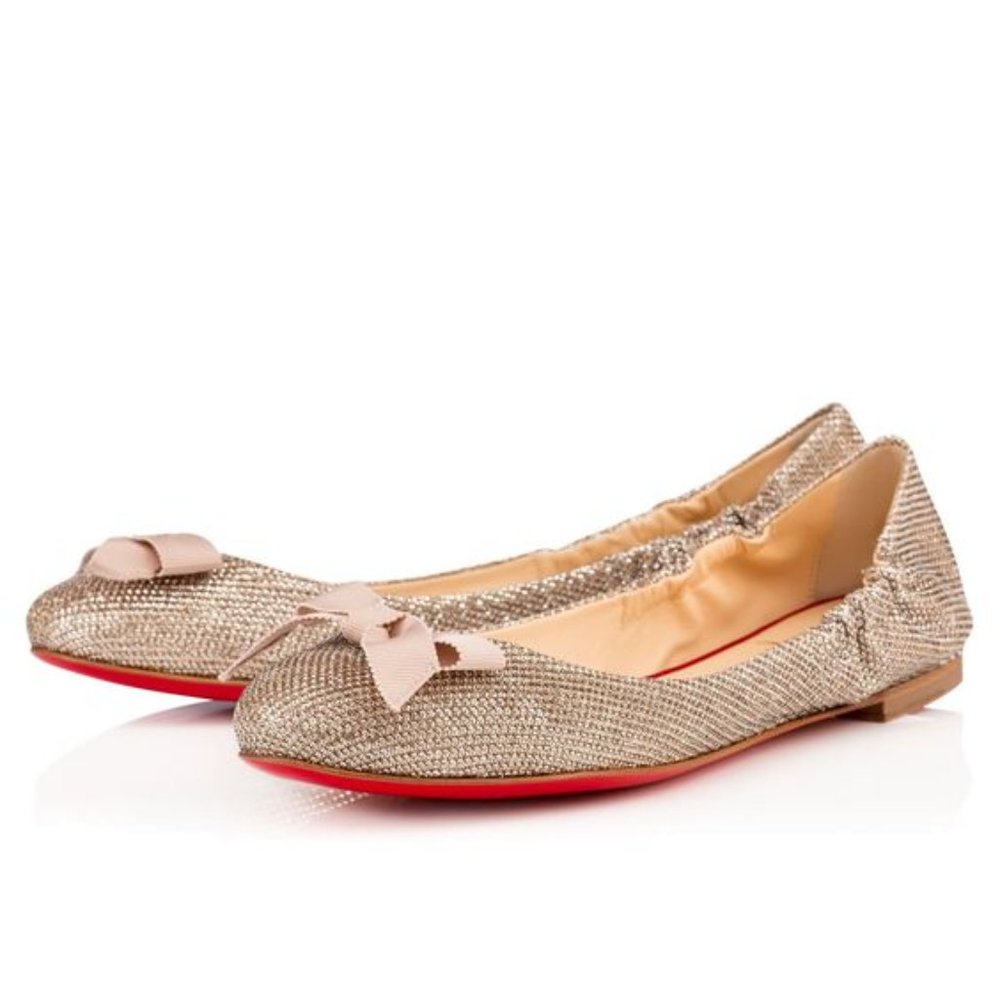 Absolutely exquisite auth. Christian Louboutin Gloriana Flat Glitter Luminor